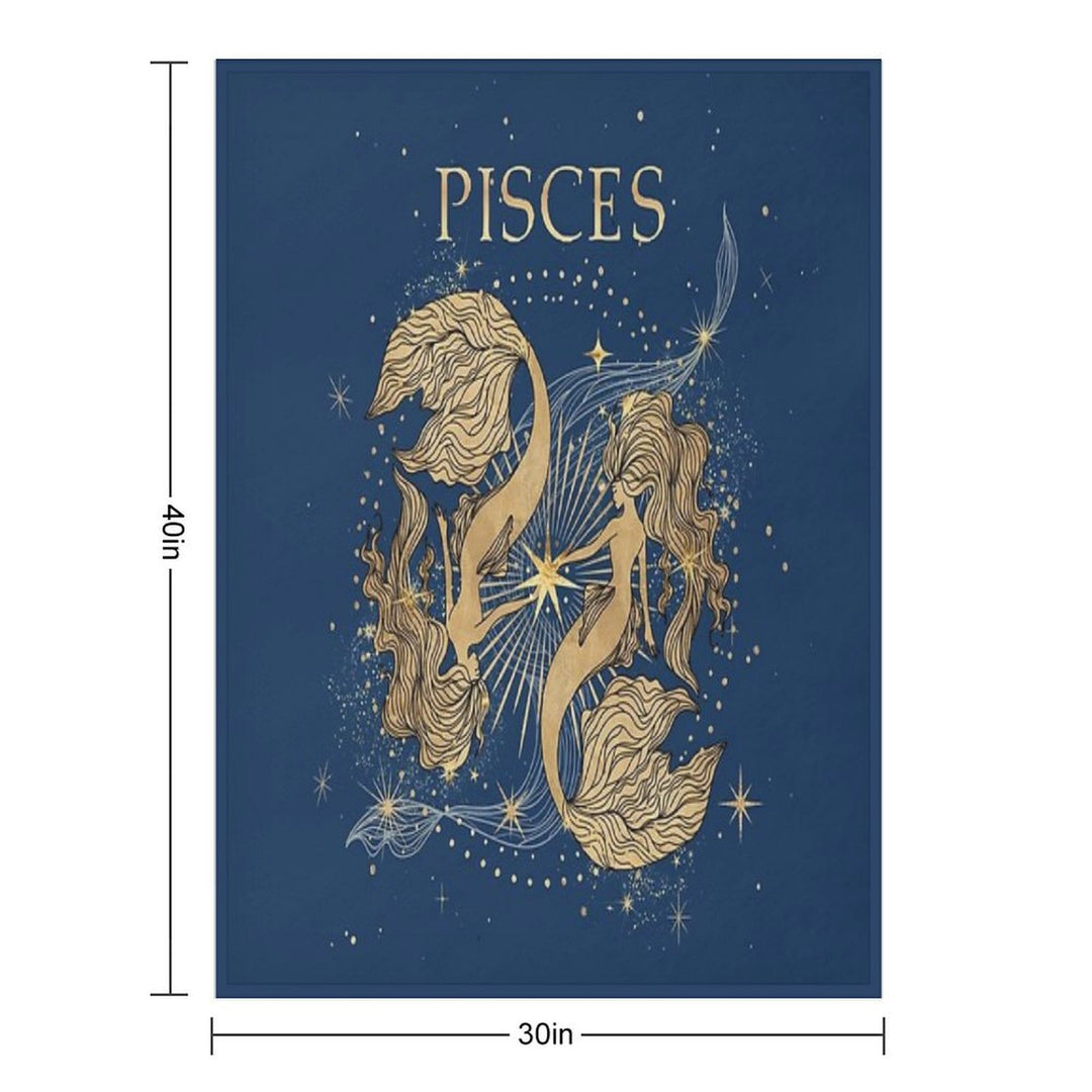 Pisces Zodiac Woman Lightweight Throw Blanket