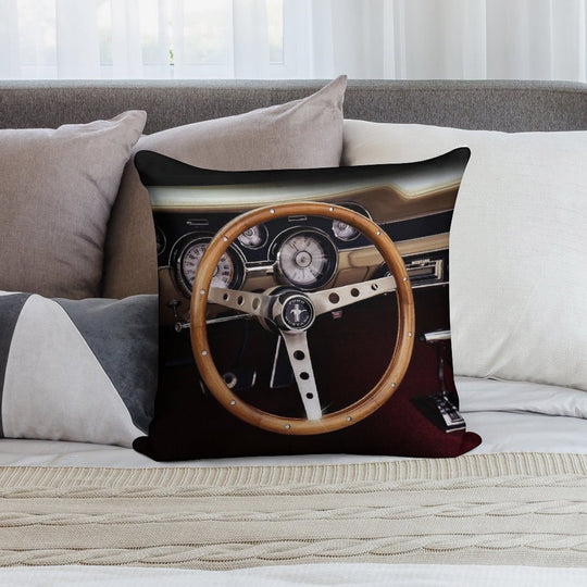 1967 Ford Mustang, Steering Wheel Soft Ultra-Soft Texture Throw Pillow