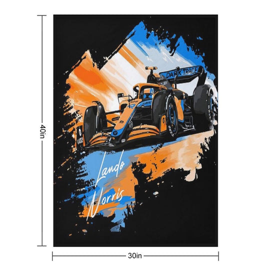 Lando Norris - Retro_Digi Art Machine-washable Throw Blanket