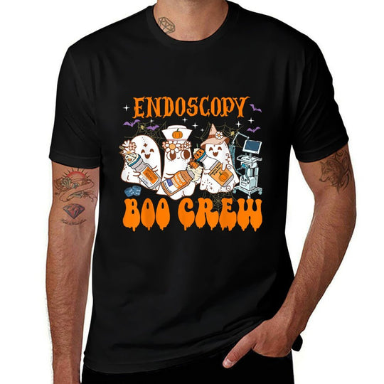 Endoscopy Nurse Halloween Anesthetist Boo Crew Squad  Eco-friendly Material T-Shirt