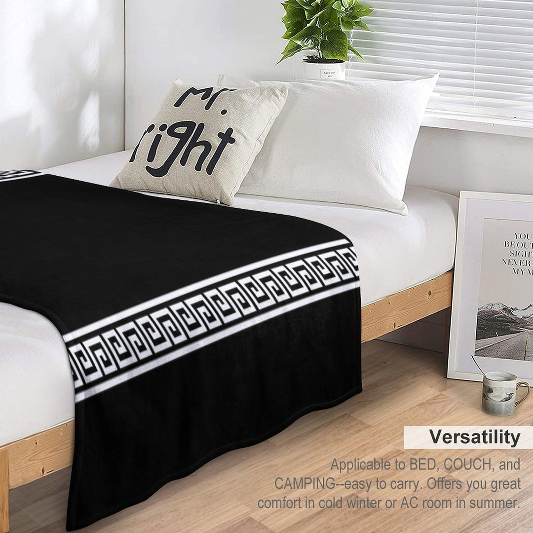 Greek Geometric Pattern Compact Throw Blanket