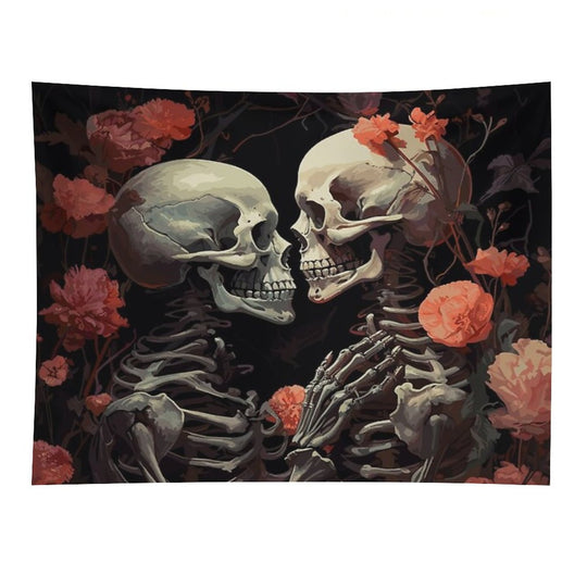Together Skeleton Lover Art Tapestry