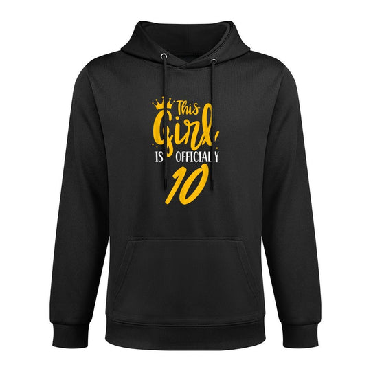 This Girl Is Officially 10 Years Birthday Old Age Her Ten Breathable Fabric Hoodie