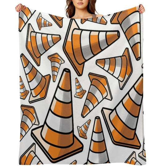 Traffic Cone - Orange And White Quick-dry Throw Blanket