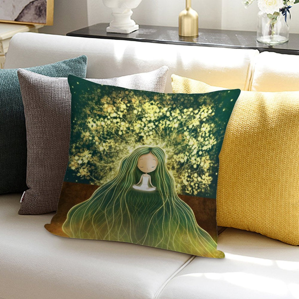 Magical Calm Grounding Yoga And Meditation Art Soft Durable Construction Throw Pillow