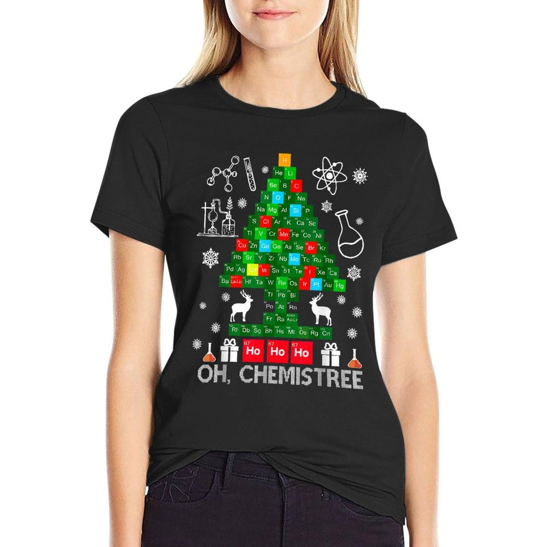 Oh Chemistree Scientist Chemical Christmas Xmas Teacher  Lightweight T-Shirt