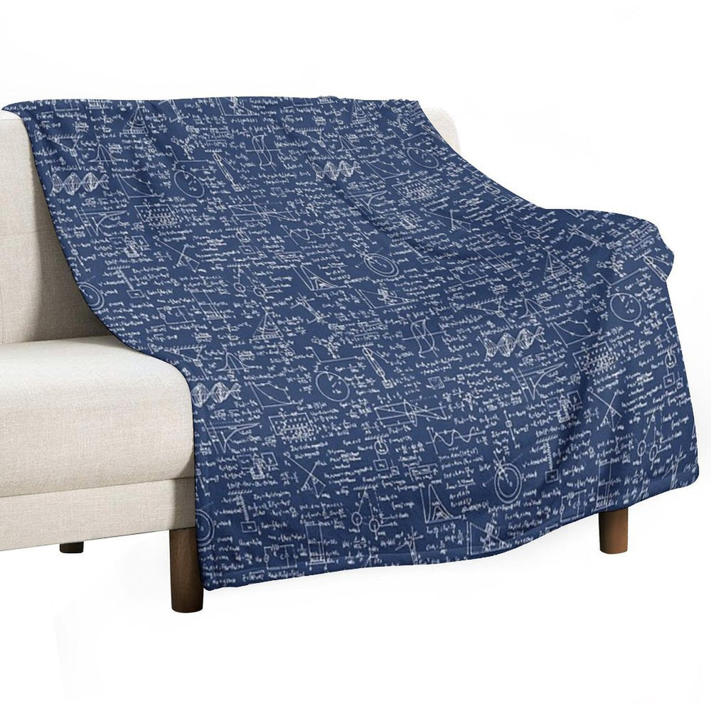 Physics Equations  Navy Sustainable Throw Blanket