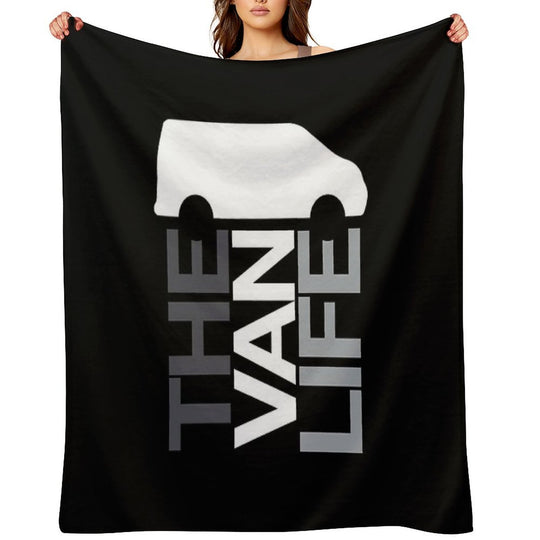 The Van Life Logo  Greyscale Comfort Throw Blanket