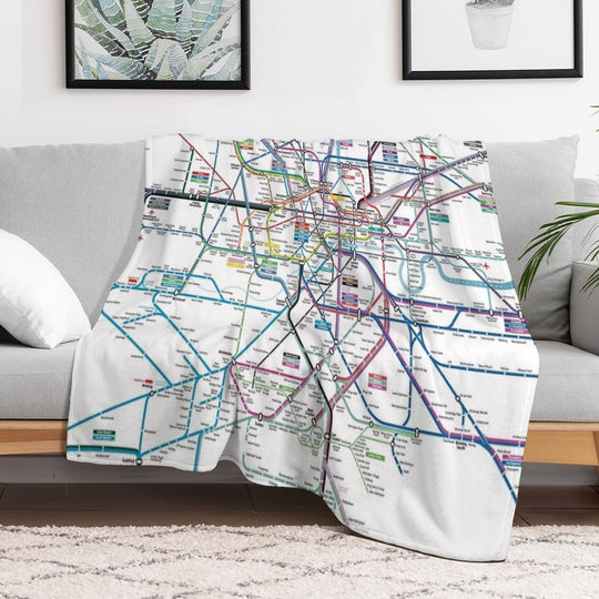 London AllRail Map Lightweight Throw Blanket