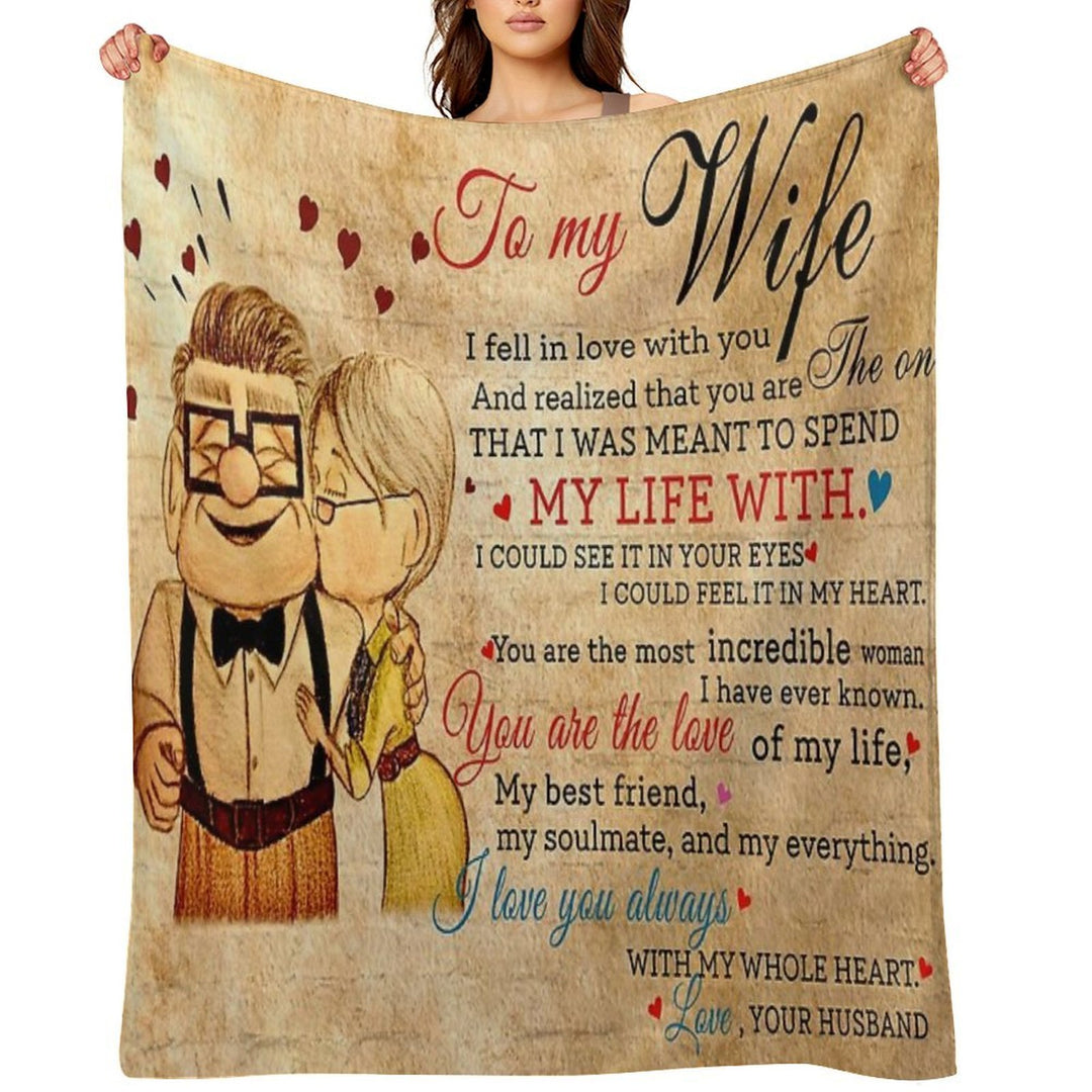 Carl And Ellie To My Wife I Love You Always With My Whole Heart, Valentines Gift For Wife Velvety-soft Throw Blanket