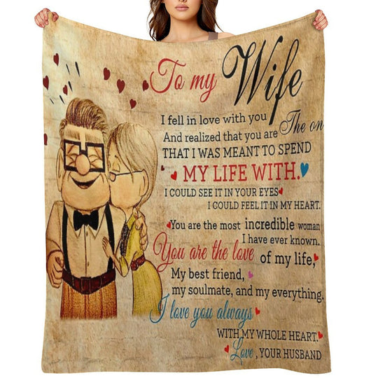Carl And Ellie To My Wife I Love You Always With My Whole Heart, Valentines Gift For Wife Velvety-soft Throw Blanket