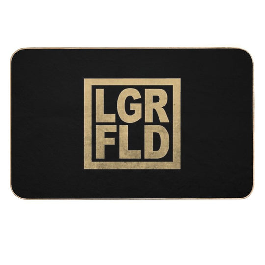LGRFLD – Lagerfeld  Gold on Black  Slip-Resistant Bath Mat