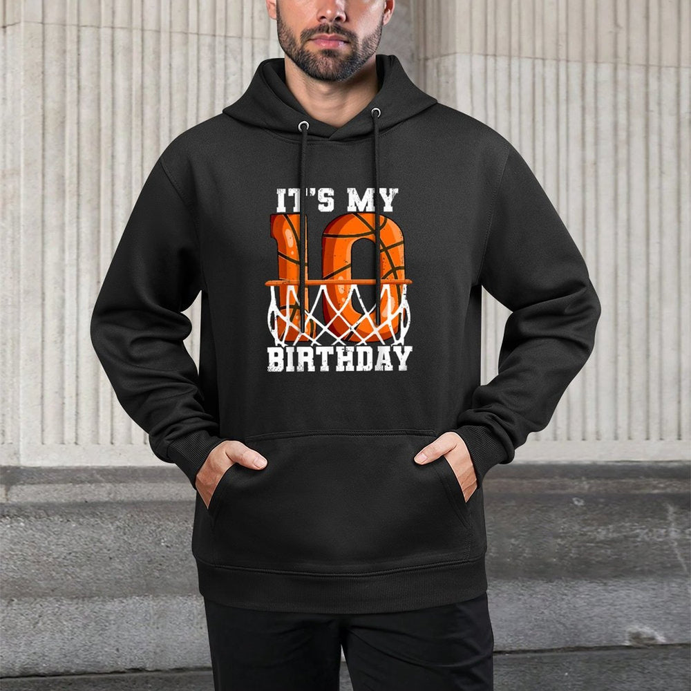 10th Birthday Basketball, Small Customizable Surface Hoodie
