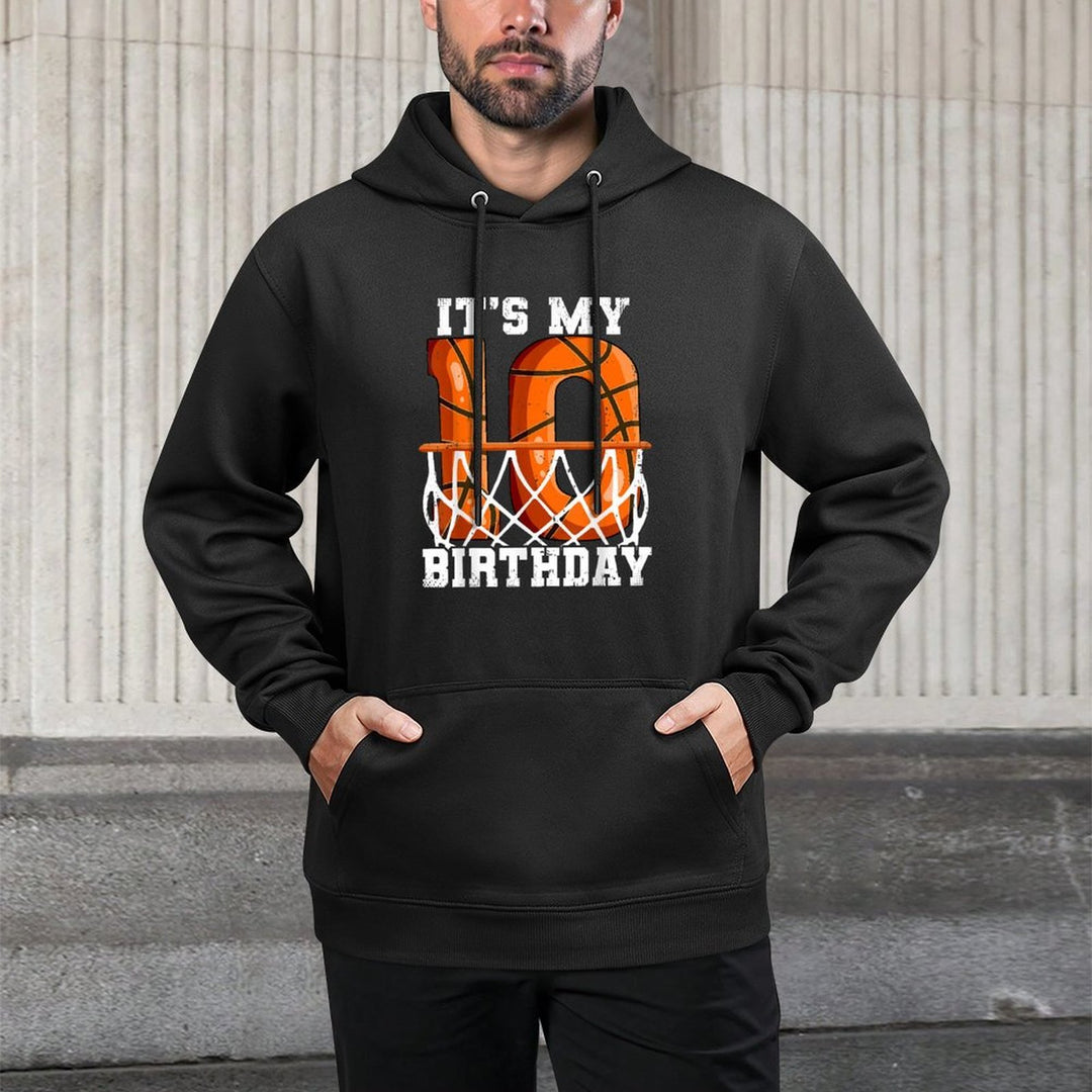 10th Birthday Basketball, Small Customizable Surface Hoodie