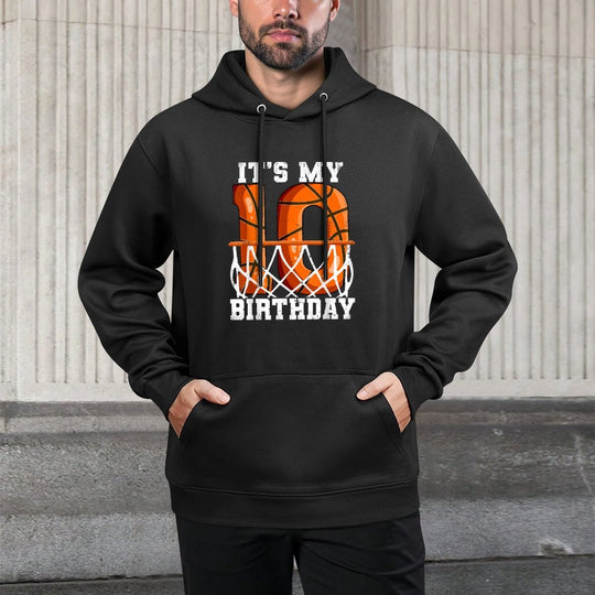 10th Birthday Basketball, Small Customizable Surface Hoodie