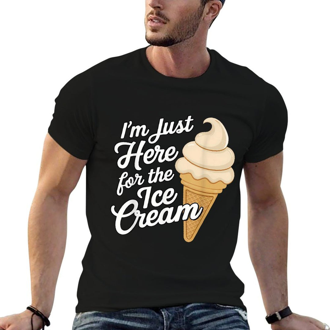 Just Here For The Vanilla Soft Serve Ice Cream Cone Meme Men Women Kids  Quick-drying T-Shirt