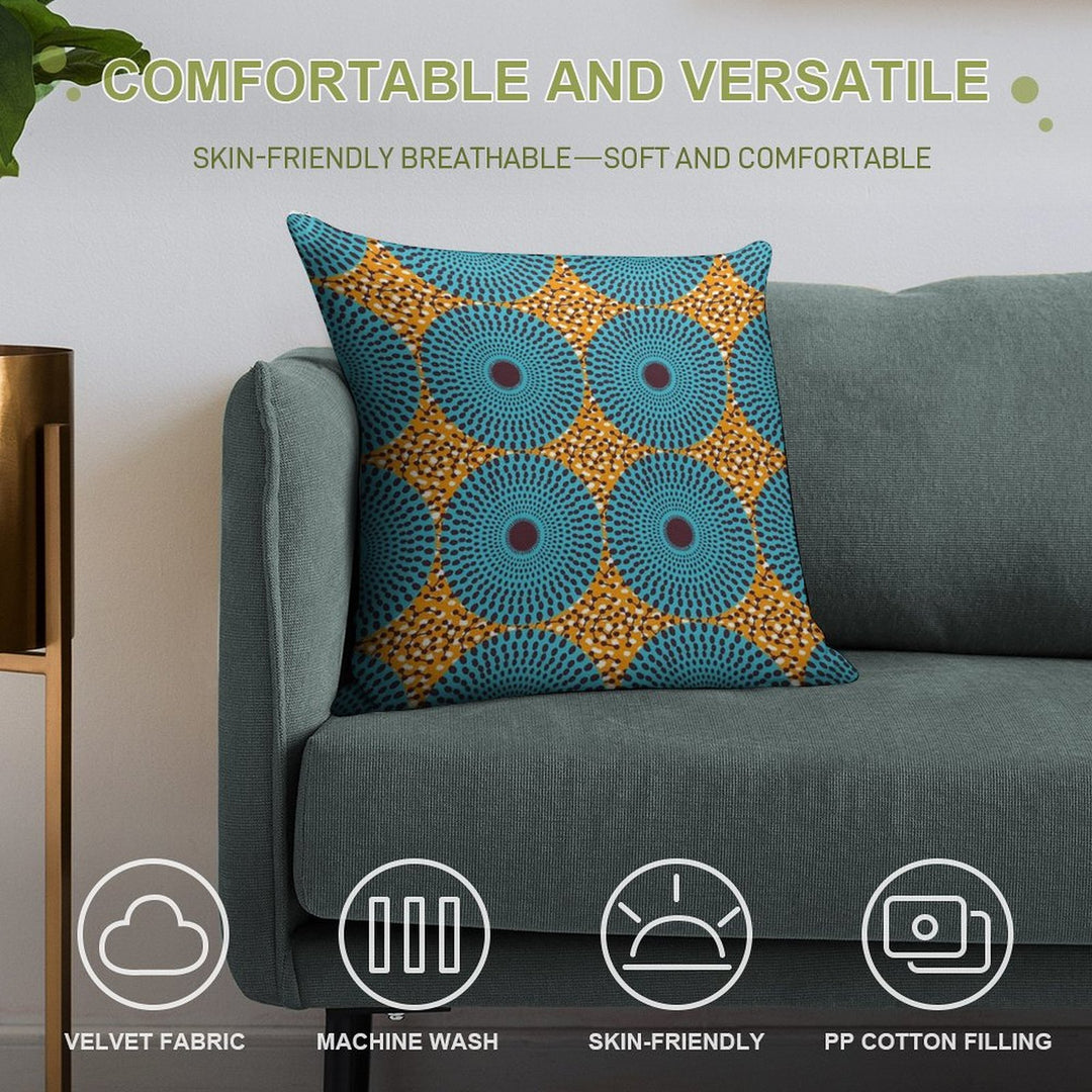African Fabrics - Wax #3 Soft Warmth Comfort Throw Pillow