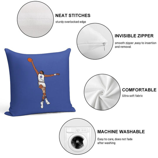 Julius Erving Dunk Soft Multiple Sizes Throw Pillow