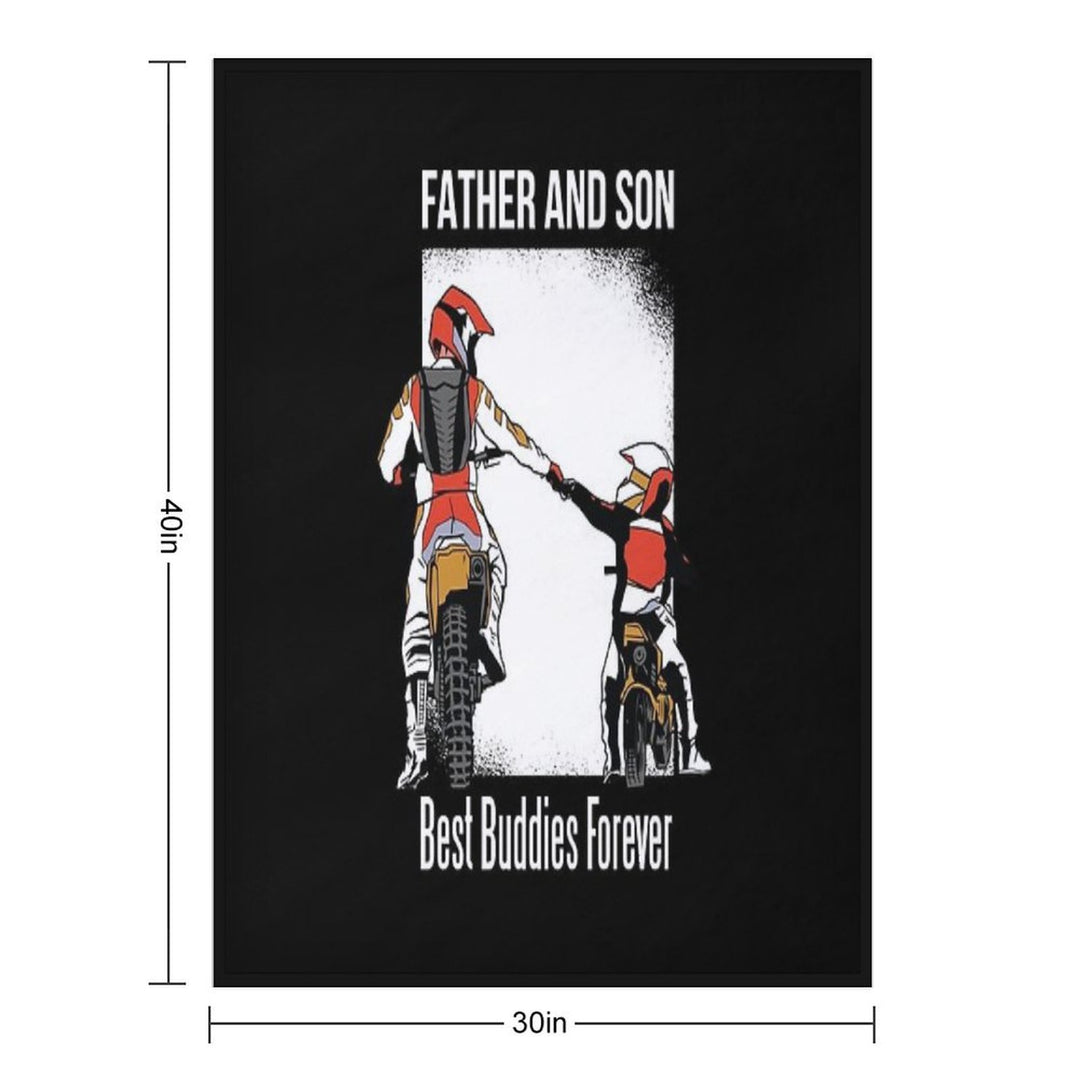 Father And Son, Motocross, Friendship, Motorcycle Comfort Throw Blanket