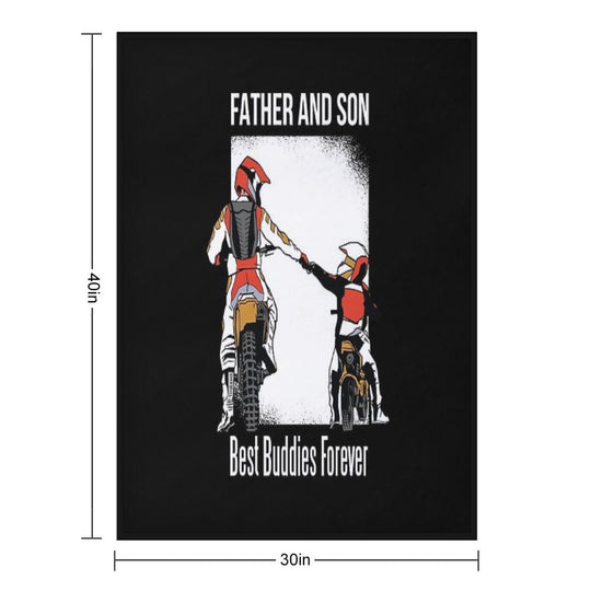 Father And Son, Motocross, Friendship, Motorcycle Comfort Throw Blanket