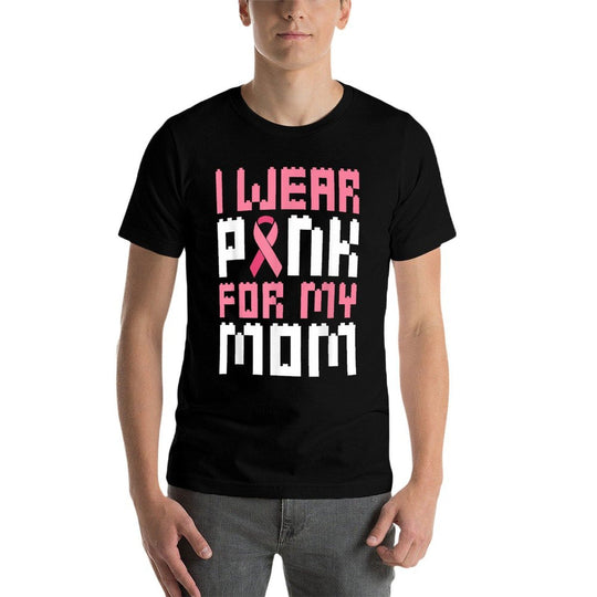 I Wear Pink for My Mom Breast Cancer Awareness Boys  Moisture-wicking T-Shirt