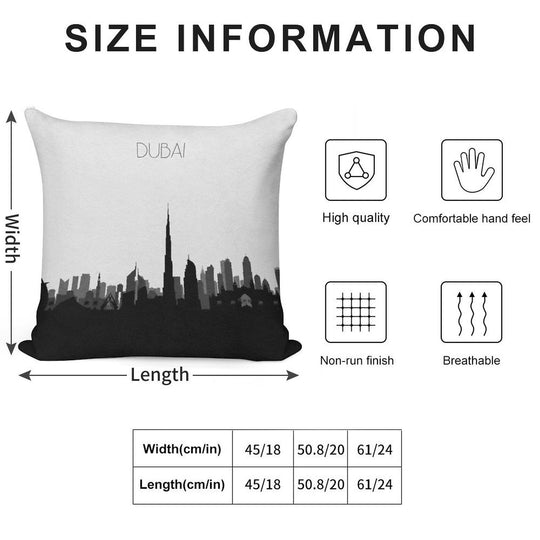 Travel Posters  Destination Dubai Soft Fade-Resistant Throw Pillow