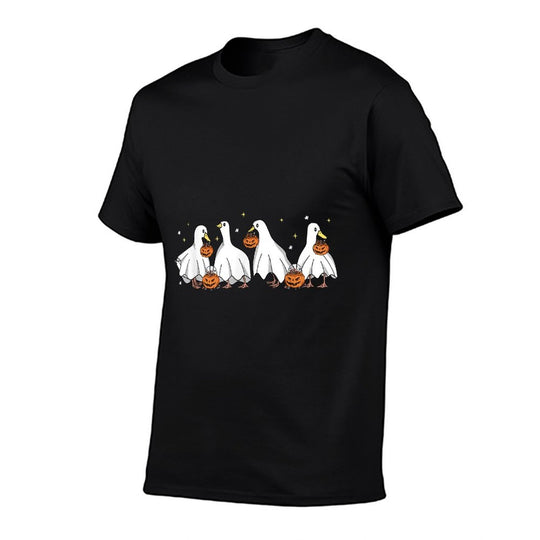 Duck Halloween Cute Ghost Ducks Halloween Farmer Duck Lover  Fade-proof Color T-Shirt