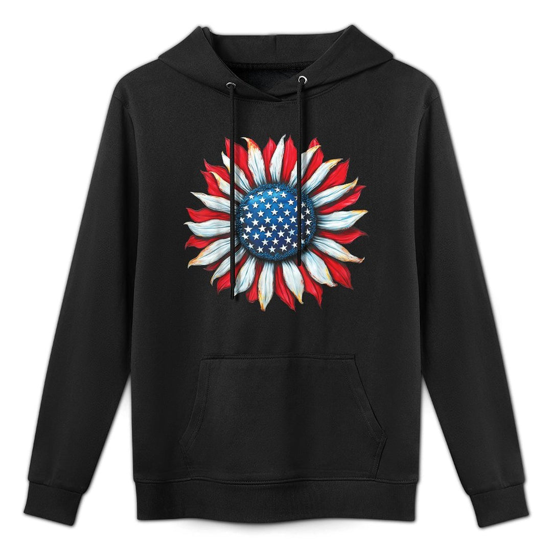 Sunflower American 4th of July Women Men Merica USA Layering Staple Hoodie