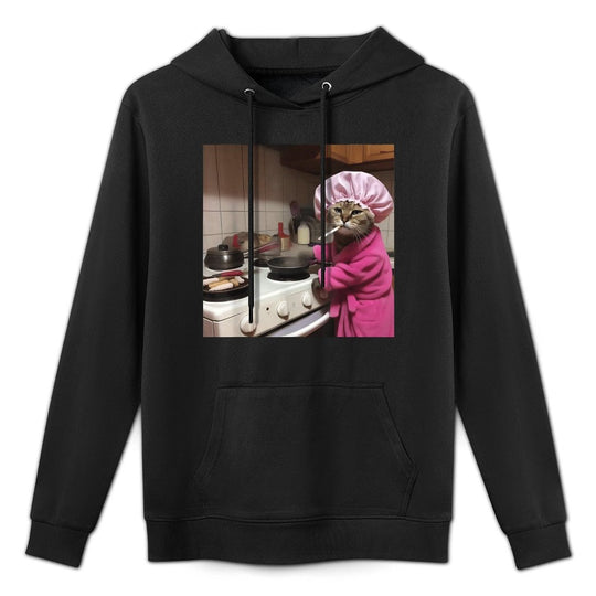 Funny Housewife Cat Vintage Gen Z Joke Stupid Cat Lover All-Day Comfort Hoodie