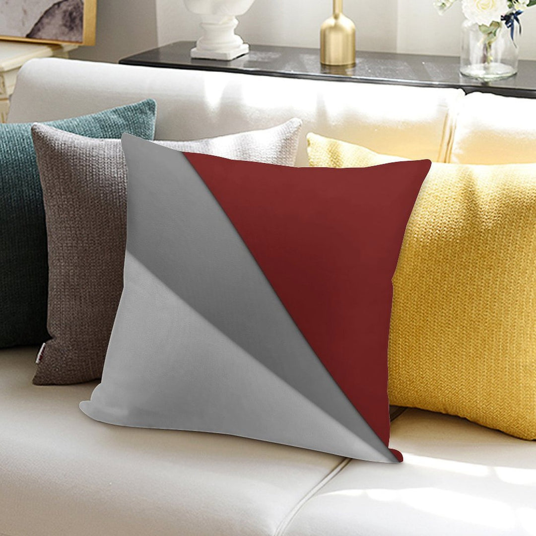 Decorative Red And Gray Soft Home Decor Throw Pillow
