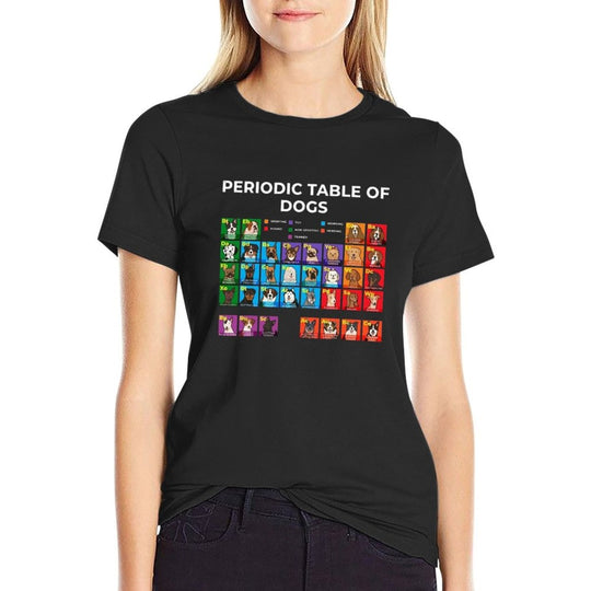 Periodic Table of Dogs, Dog Lover, Funny Science  Fade-proof Color T-Shirt