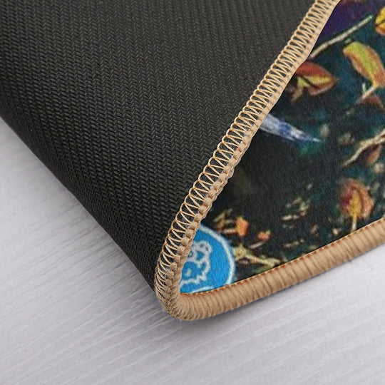 Original Analog Paper Collage Titled Summer Seas  Non-Slip Bath Mat