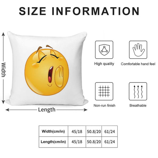 Yawn Female Emoticon Soft Fade-Resistant Throw Pillow