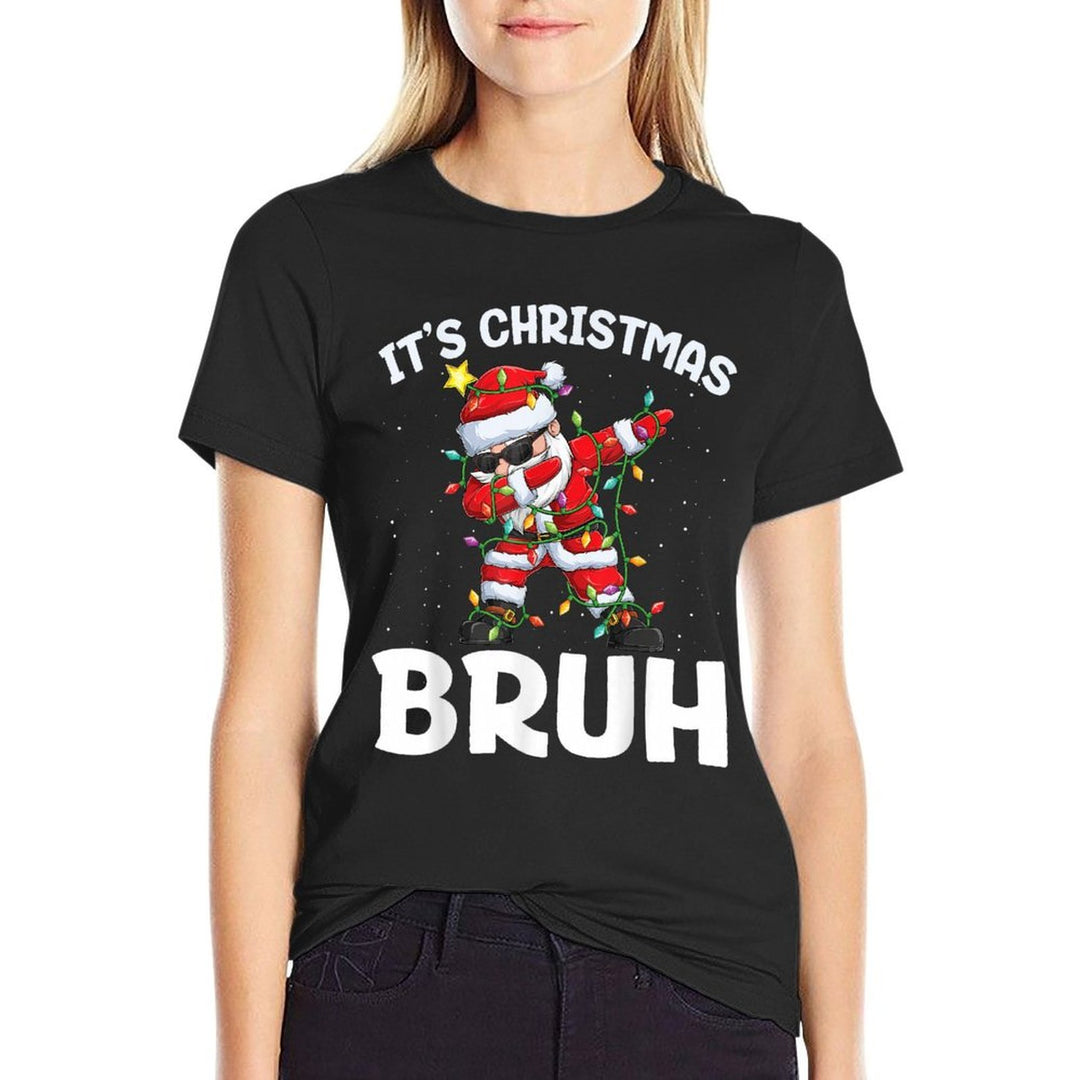 Bruh Christmas Boys Kids Funny Santa Holiday Xmas  Oversized Silhouette T-Shirt