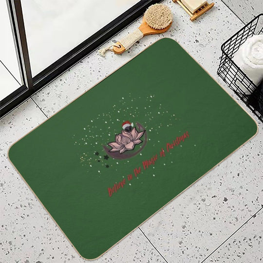 Christmas Magic in Space  Fade-Resistant Bath Mat