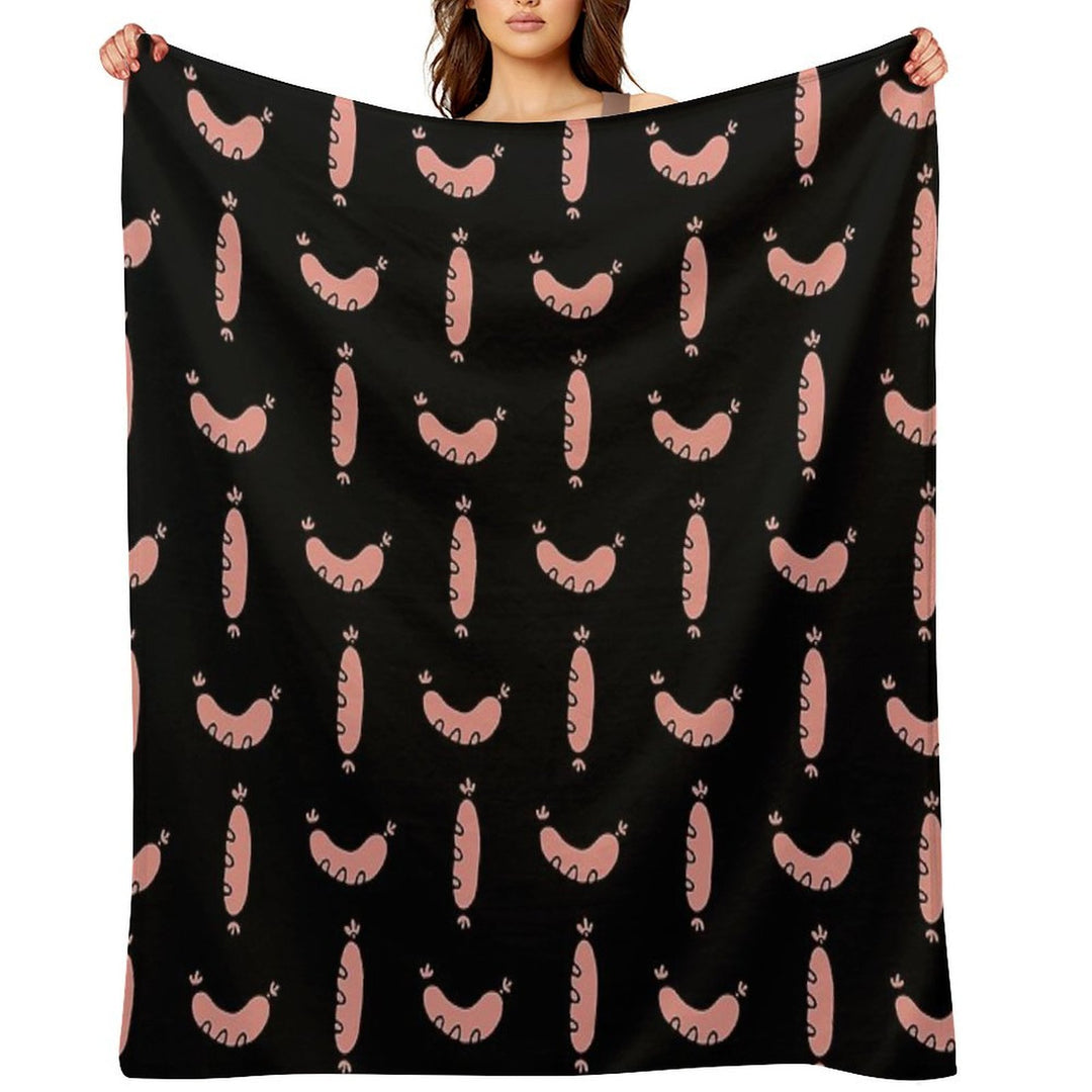 Sausages - The Breakfast of Champions Machine-washable Throw Blanket