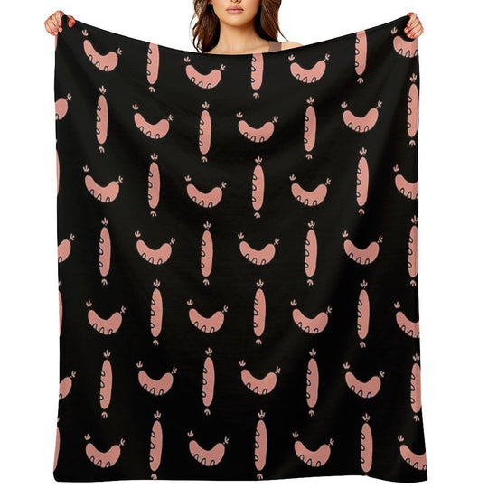 Sausages - The Breakfast of Champions Machine-washable Throw Blanket