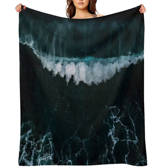 Wave in Motion - Ocean Photography Premium Throw Blanket