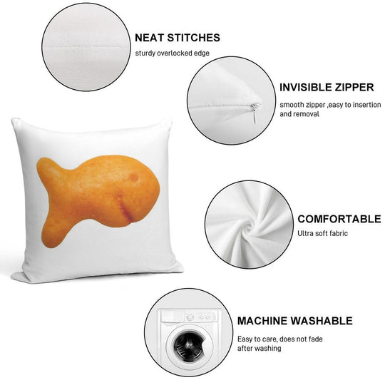 Goldfish Cracker Soft Shrink-Resistant Throw Pillow
