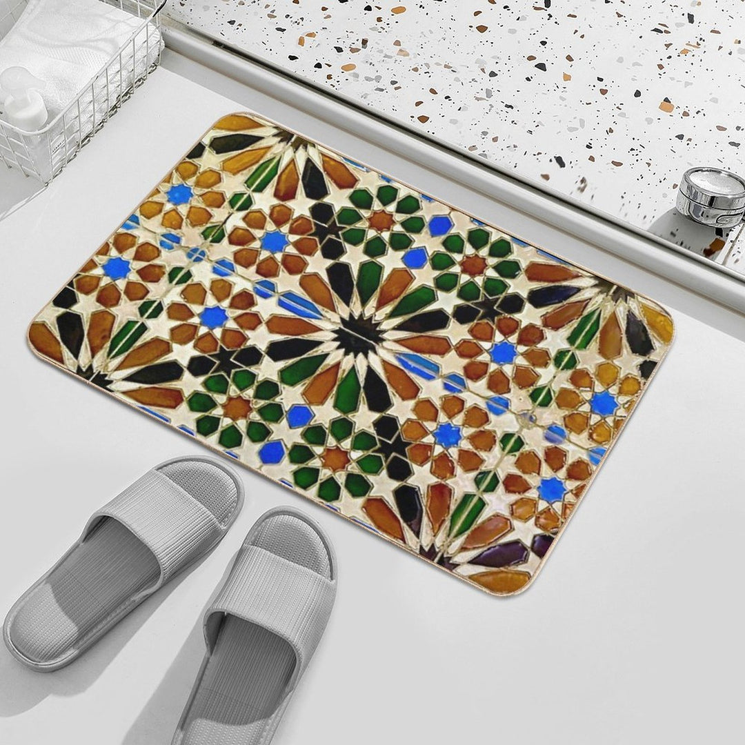 A Tile Wall in Tangier  Repositionable Bath Mat
