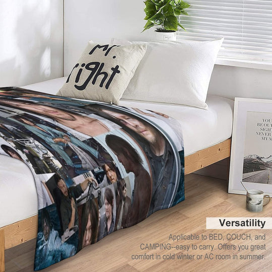 Norman Reedus Fan Made Assorted Random Photo Collage Multi-functional Throw Blanket