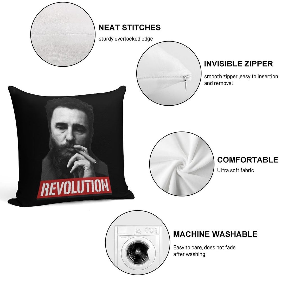 Fidel Castro -Che- Soft Short Plush Fabric Throw Pillow