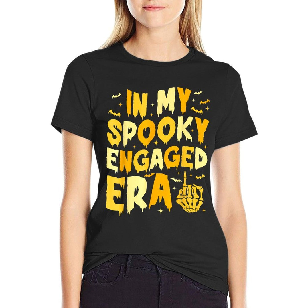 In My Spooky Engaged Era Gothic Engagement Party  Slim-fit Cut T-Shirt