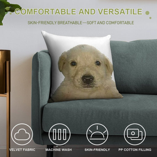 Jotchua Meme Jotchua Dog Soft Hidden Zipper Throw Pillow