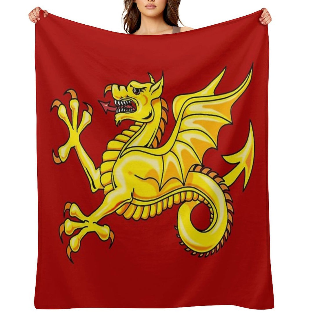 FLAG OF WESSEX - WYVERN Shrink-resistant Throw Blanket