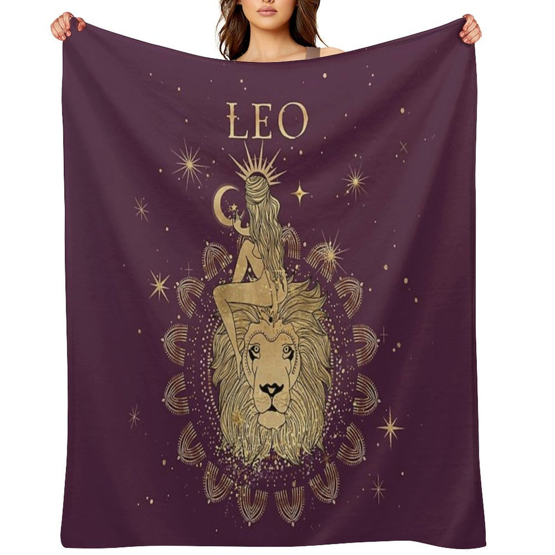 Leo Zodiac Woman Multi-functional Throw Blanket