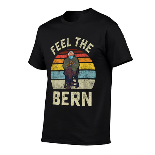 Feel The Bern Bernie Sanders Mittens Vintage Funny Meme  Cotton T-Shirt