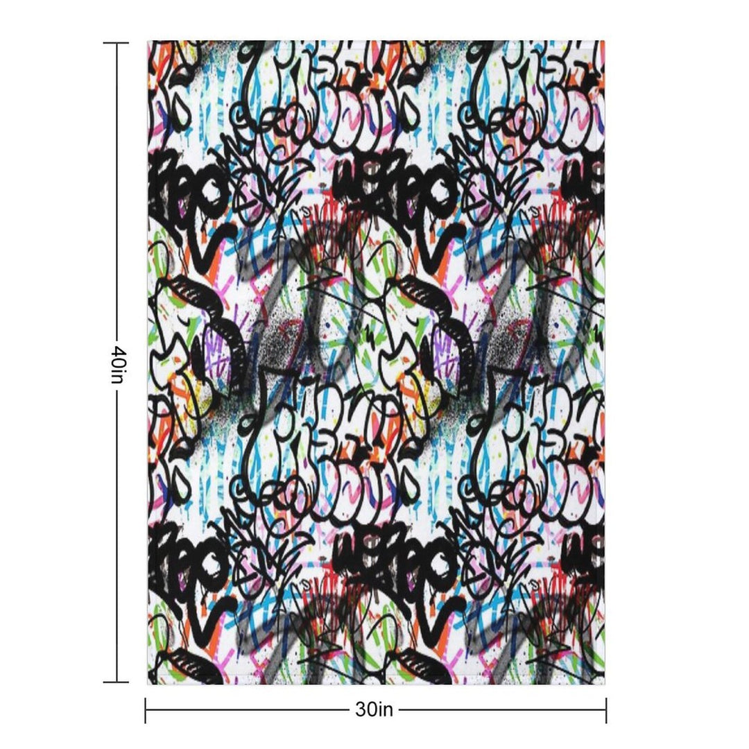 Graffiti Seamless Design. Urban Art. Wrinkle-free Throw Blanket