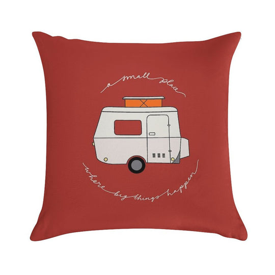 A Small Place Where Big Things Happen - Red Soft Skin-Friendly Throw Pillow