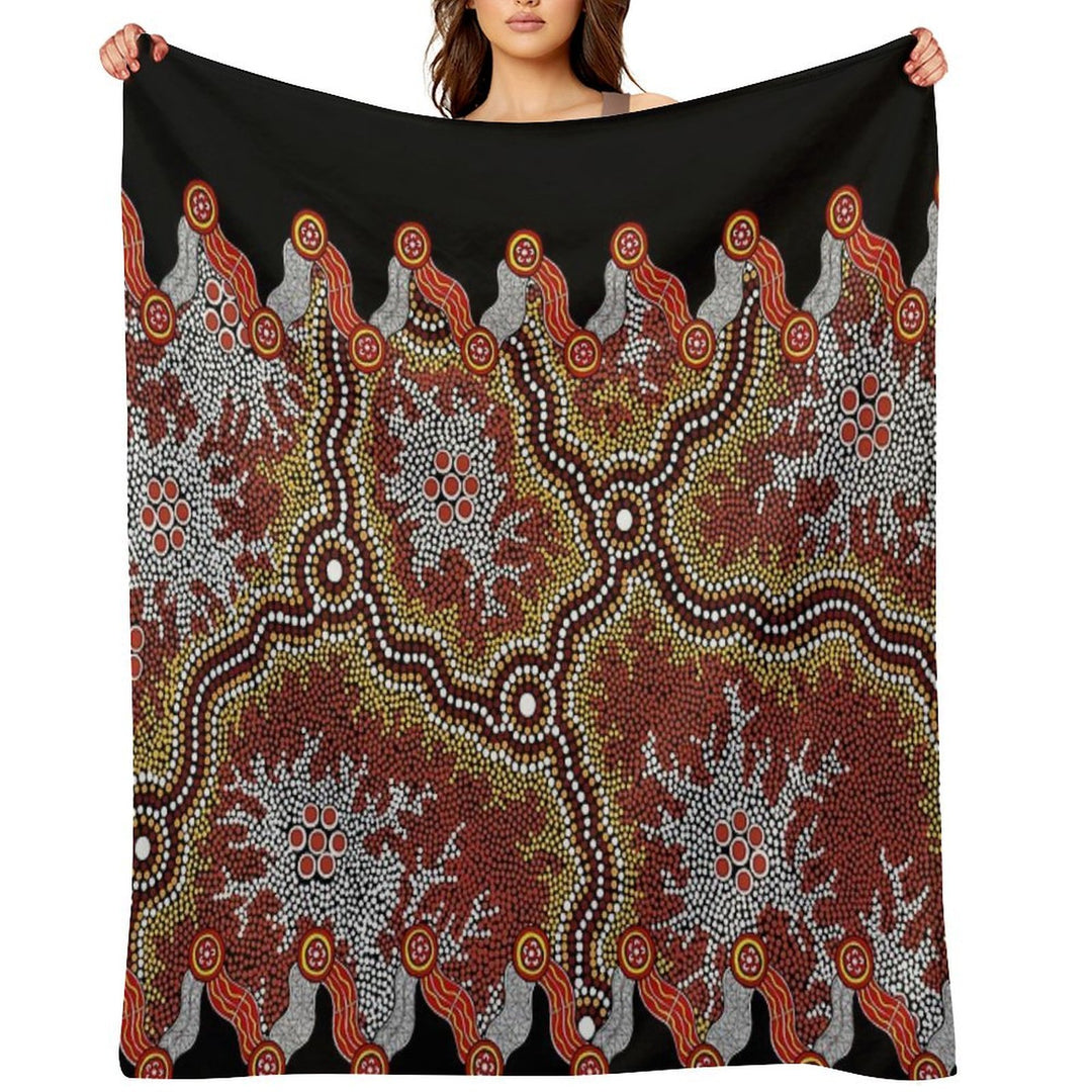 Aboriginal Art Authentic – Travels Versatility Throw Blanket